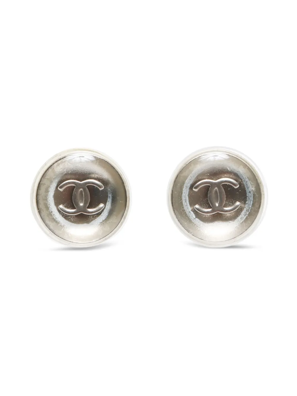 CHANEL Pre-Owned 1999 Interlocking CC earrings | Silver | Image 1