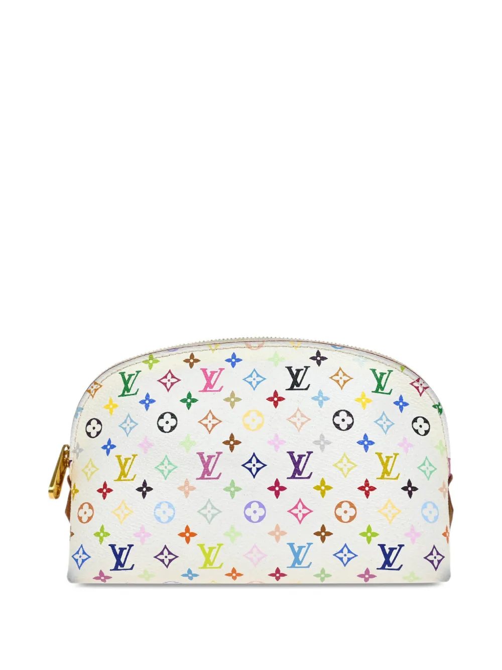 Pre-owned Louis Vuitton X Takashi Murakami 2012 Pochette Make Up Bag In White