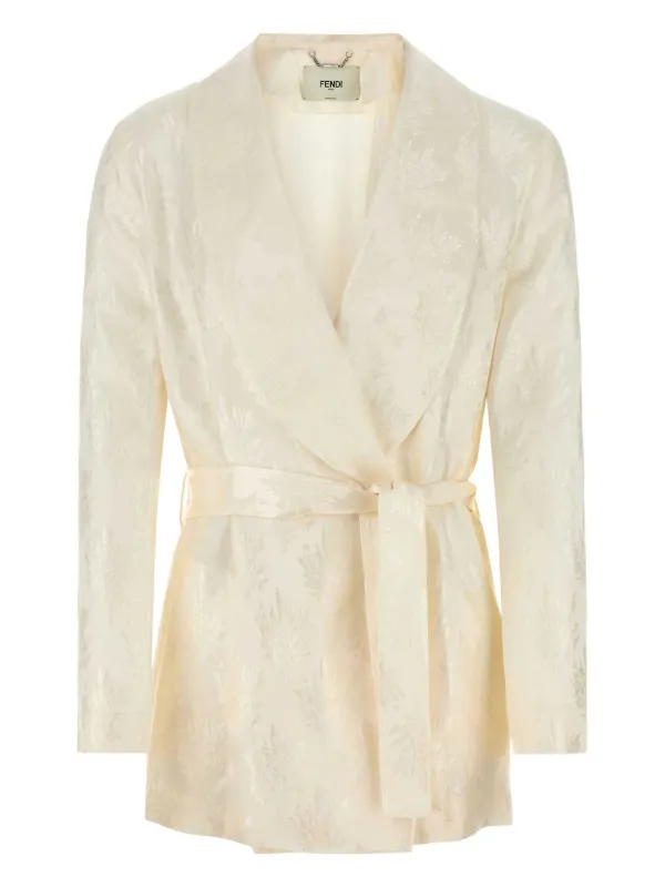Fendi Silk Wrap Jacket in White
