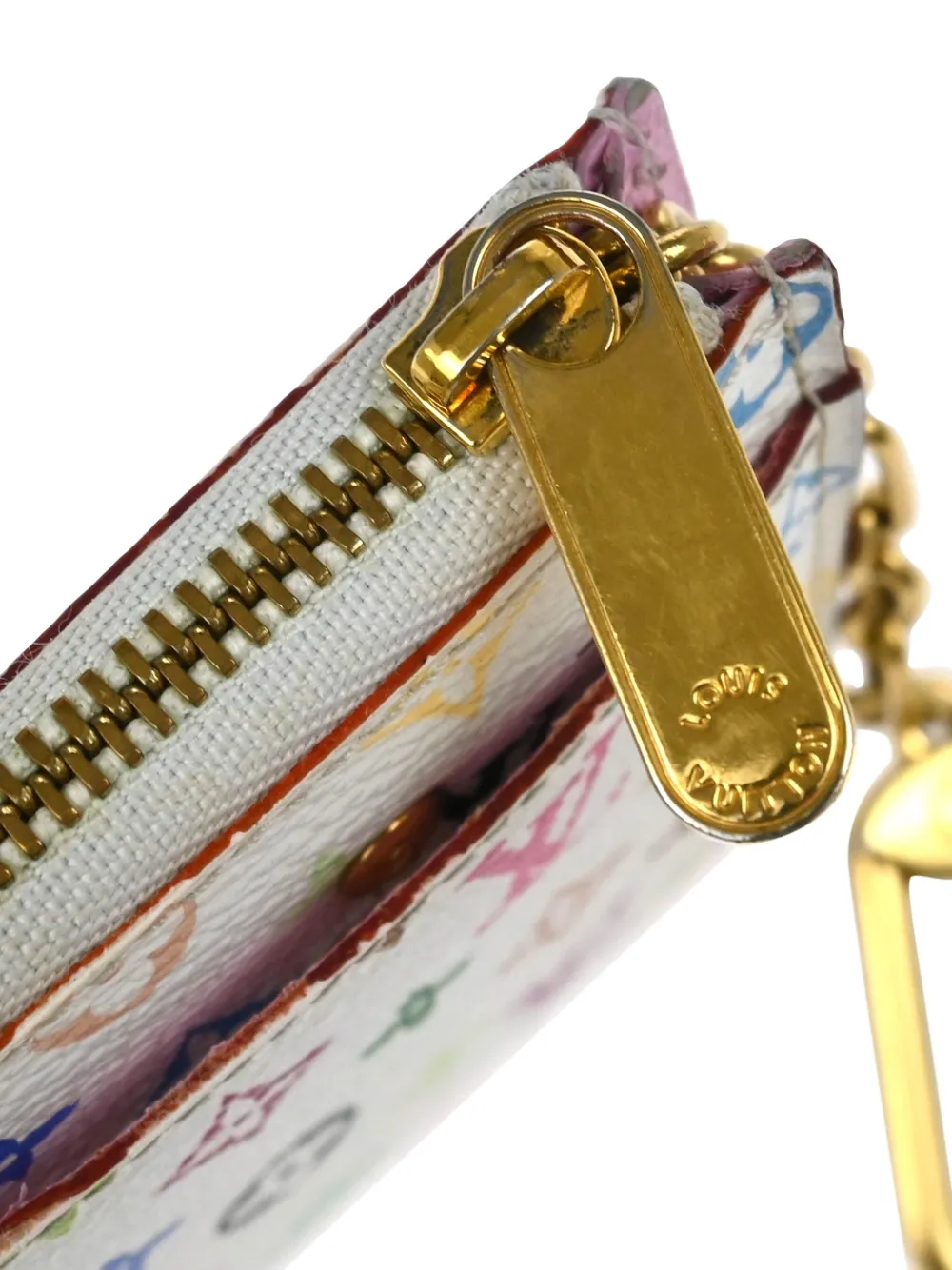 Pre-owned Louis Vuitton X Takashi Murakami 2014 Pochette Cles Coin Purse In White