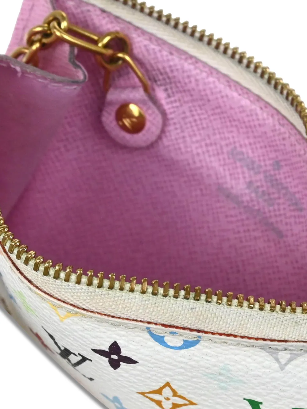 Pre-owned Louis Vuitton X Takashi Murakami 2014 Pochette Cles Coin Purse In White