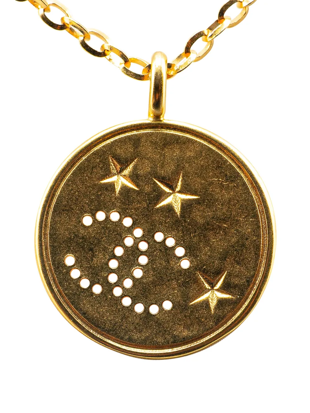 Pre-owned Chanel 2024 Gold Plated Cc Star Rhinestone Pendant Necklace Costume Necklace In 金色