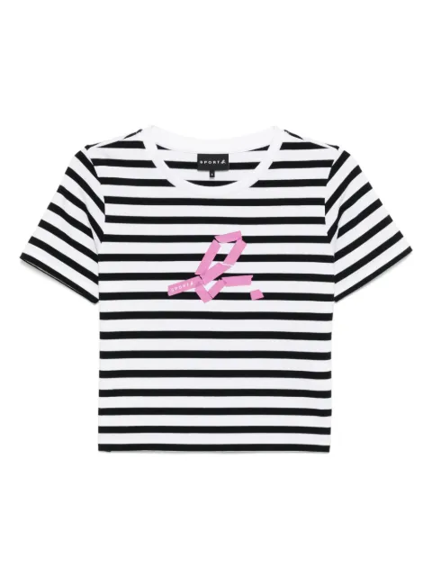 SPORT b. by agnès b.  crop stripe T-shirt