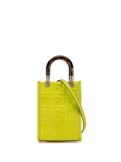 Fendi Pre-Owned 2021-2024 Mini Zucca Embossed Leather Sunshine Shopper Tote satchel