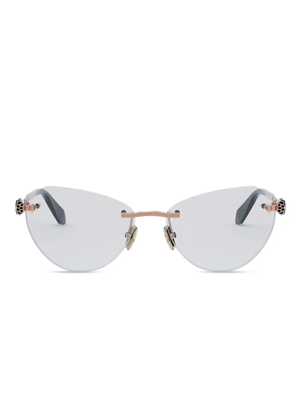 Bvlgari arm-embellished cat-eye glasses – Gold