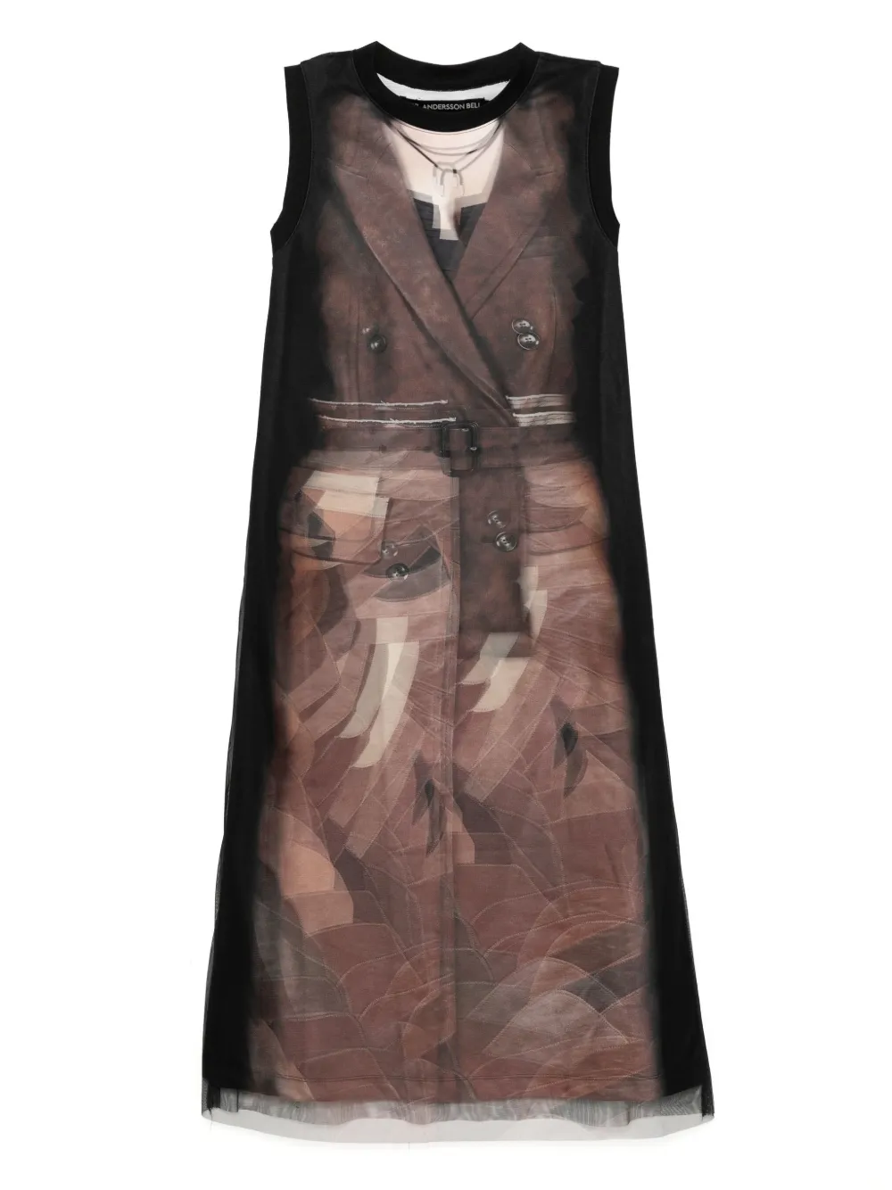 Andersson Bell Lenticular jersey jurk met print Zwart