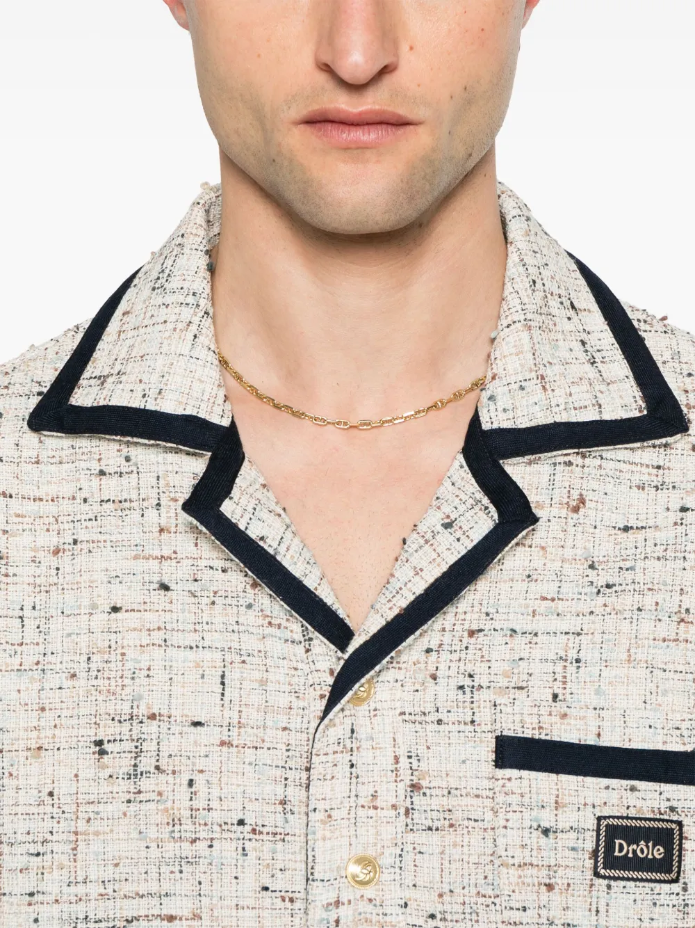 Drôle De Monsieur Tweed poloshirt Beige