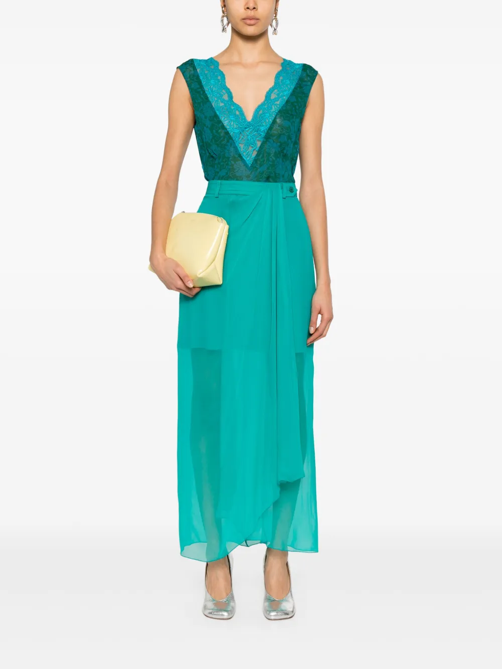 albertaferretti Alberta Ferretti Gedrapeerde rok - Groen