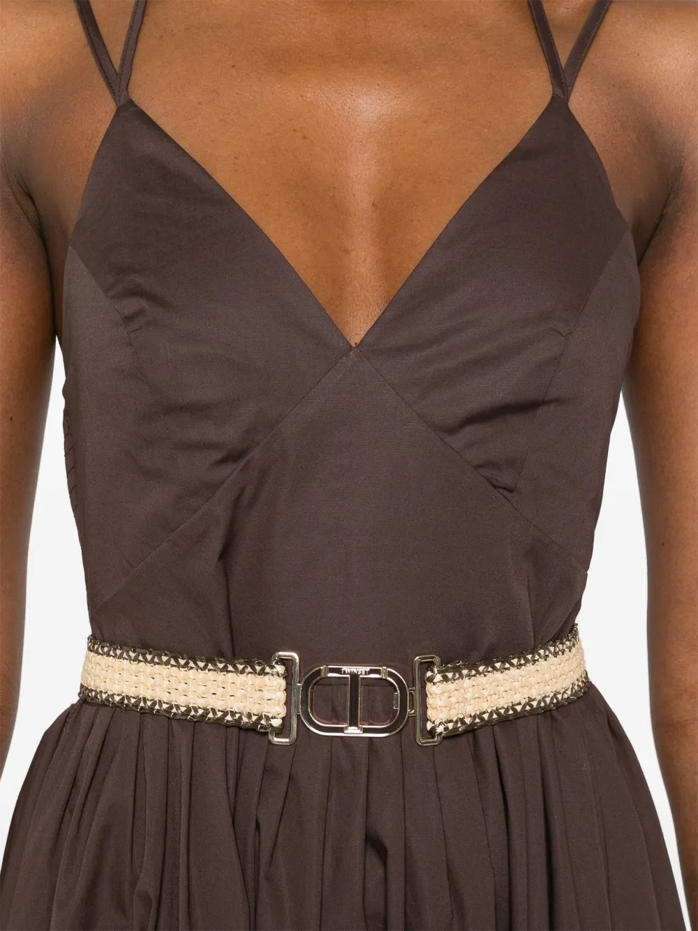TWINSET Jurk met ceintuur Bruin