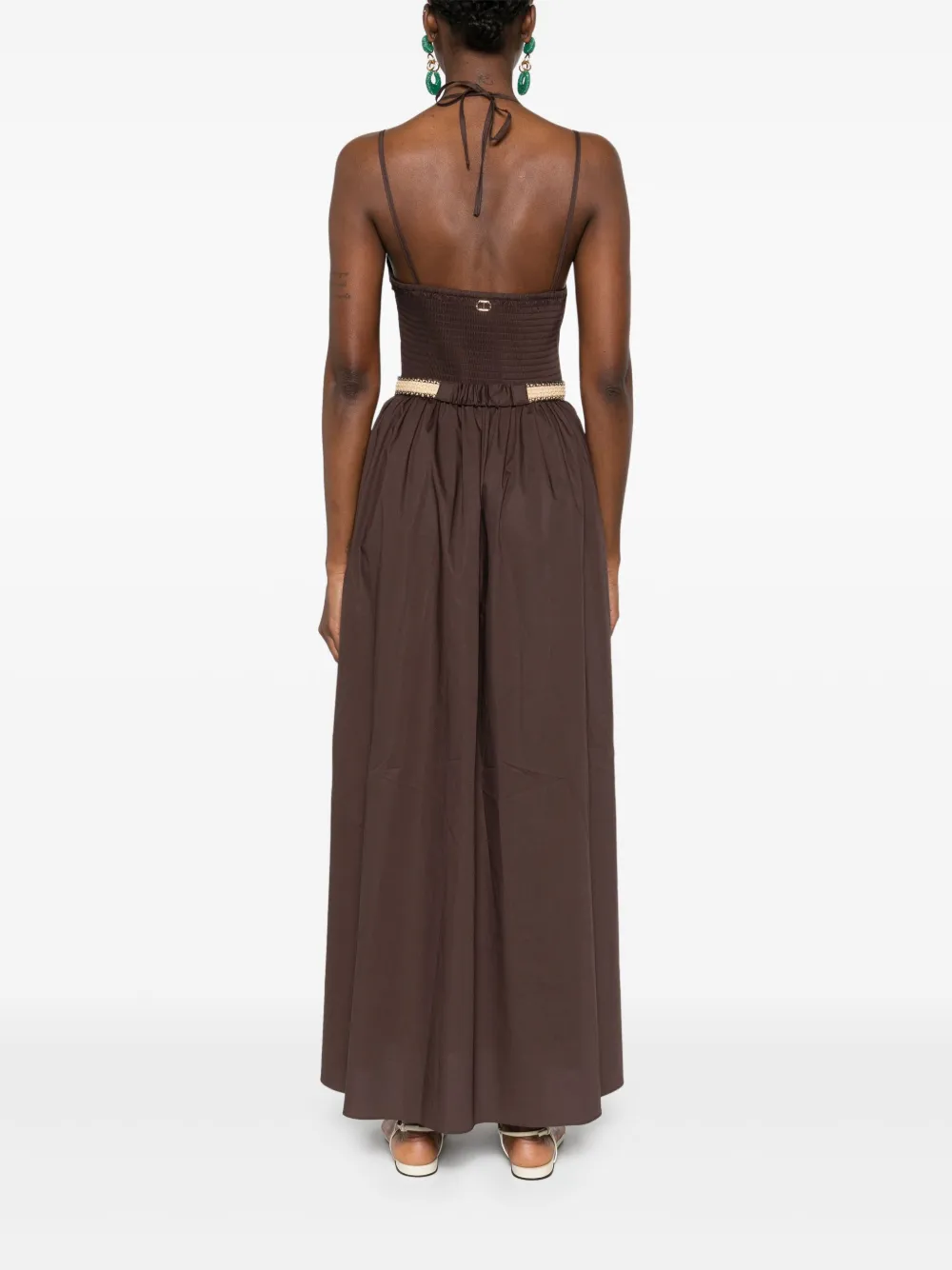TWINSET Jurk met ceintuur Bruin