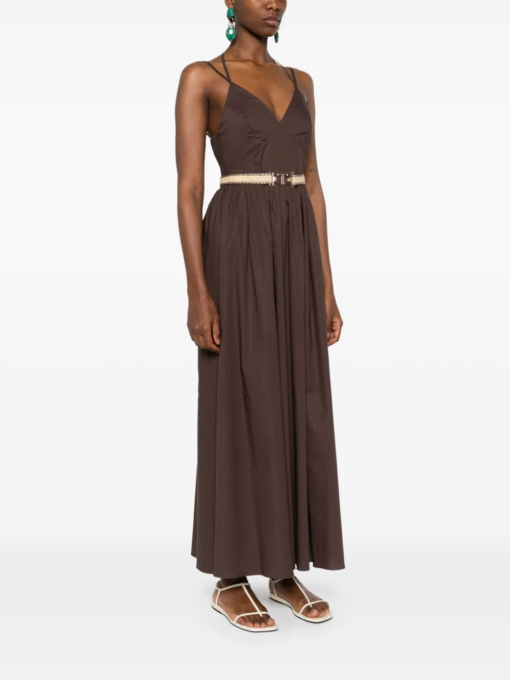 TWINSET Jurk met ceintuur Bruin