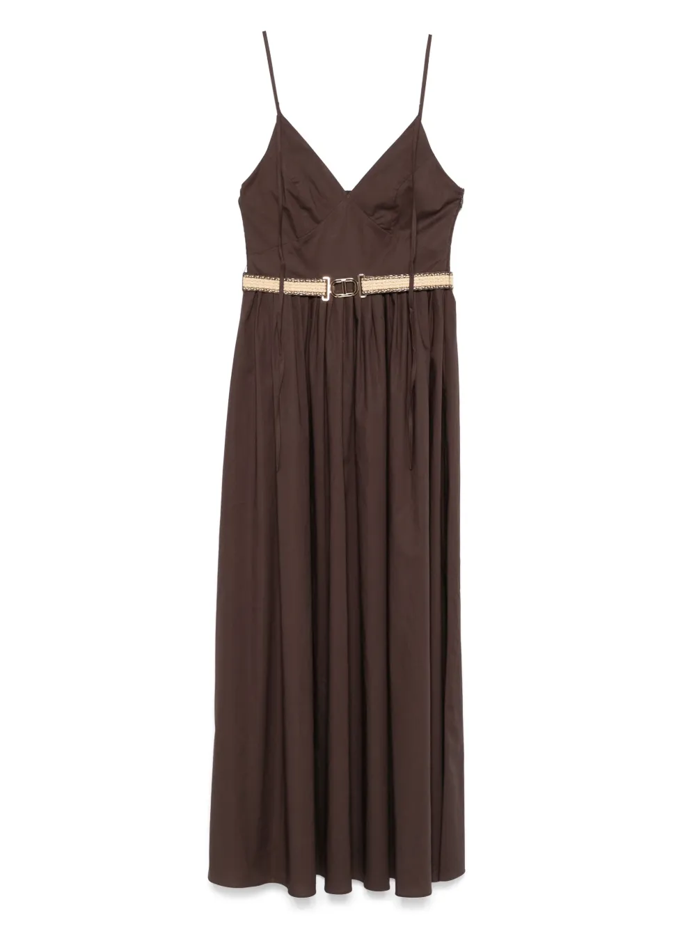 TWINSET Jurk met ceintuur Bruin