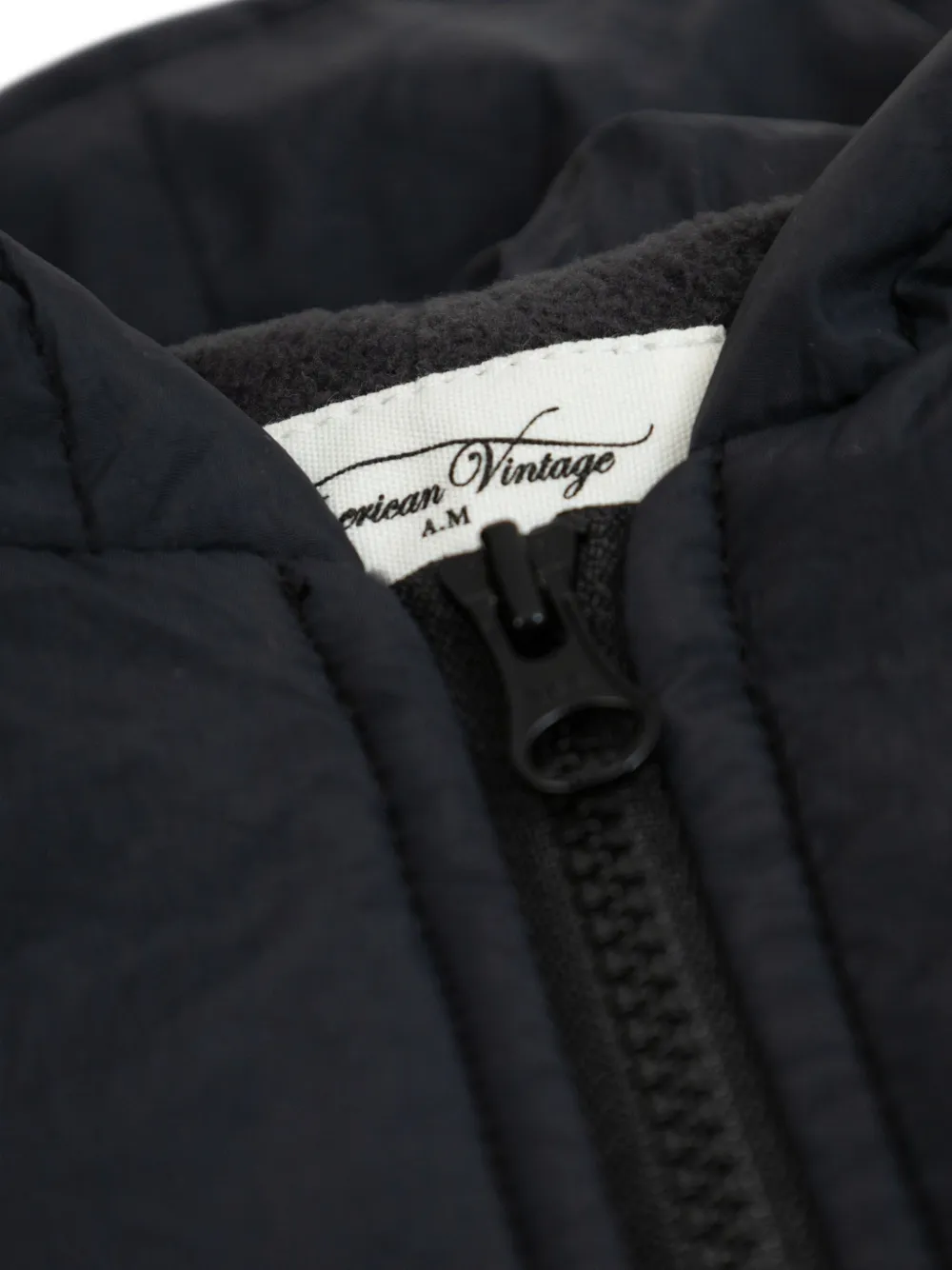 American Vintage Kids Jas met capuchon en logo Zwart