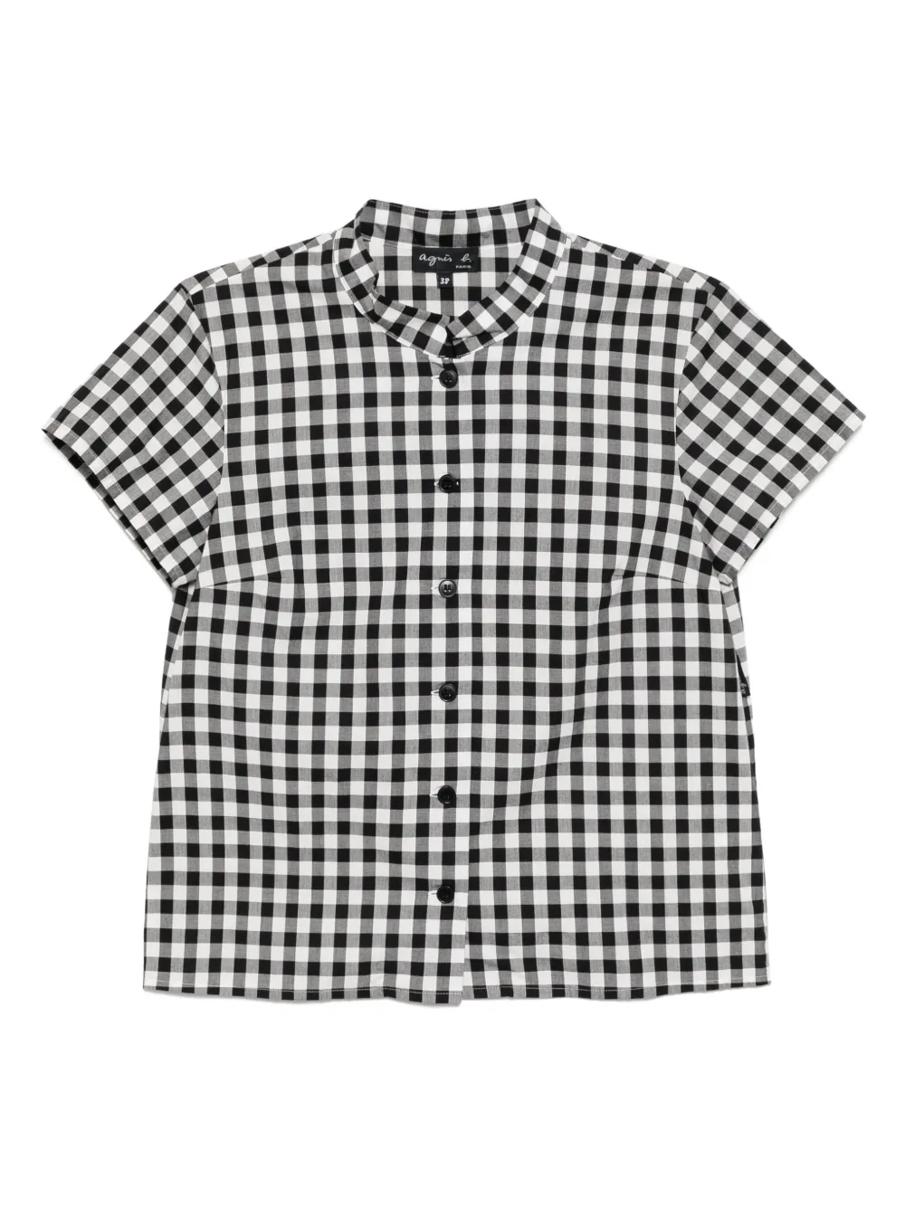Shop Agnès B. Gingham Pattern Shirt In Black