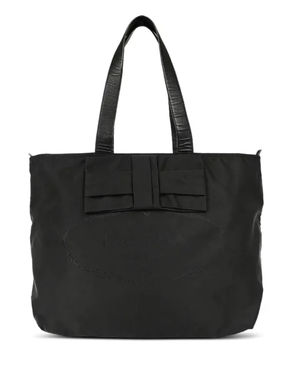 Prada Pre-Owned 2010s リボン ハンドバッグ | ブラック | FARFETCH JP