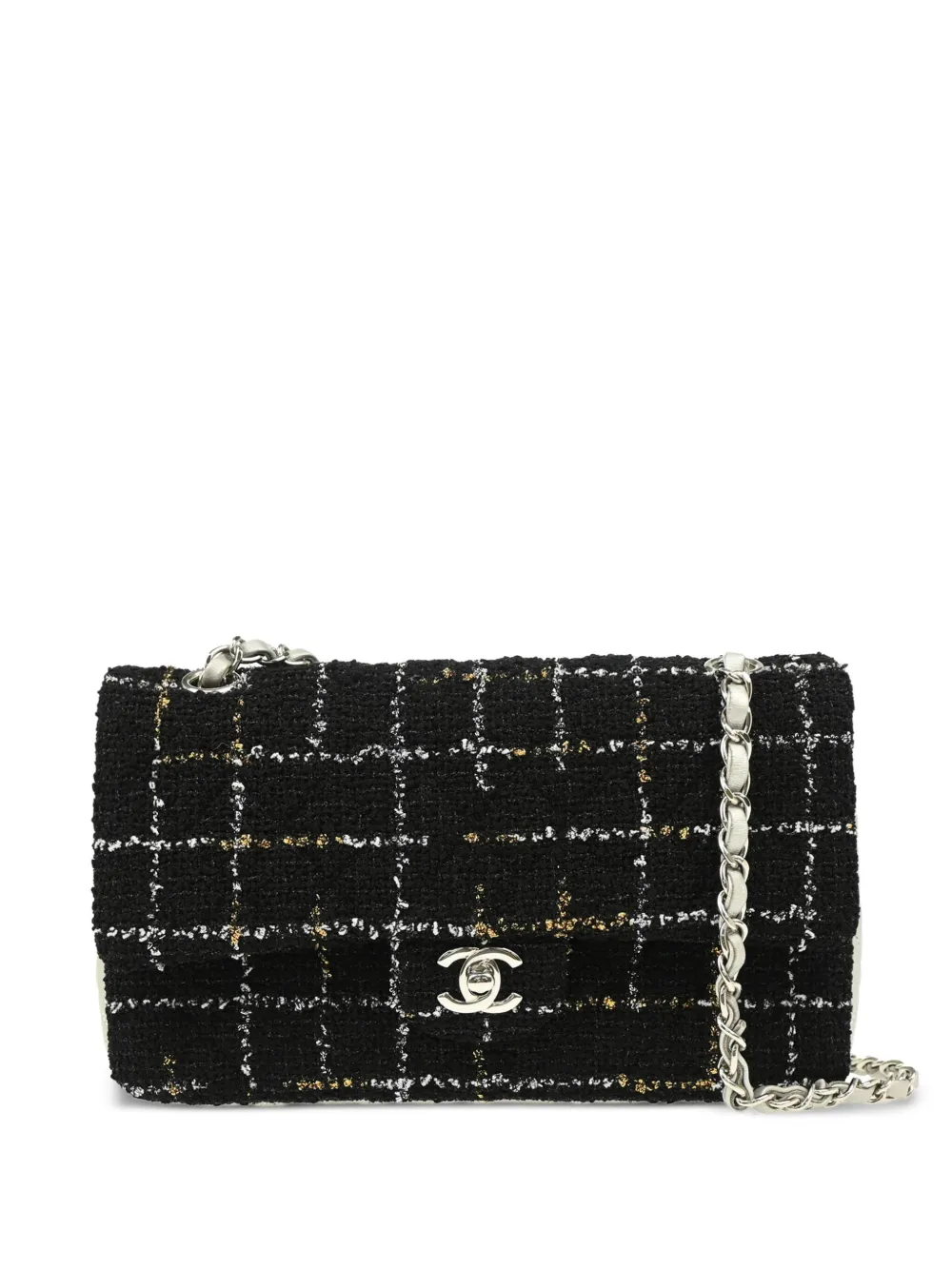CHANEL Pre-Owned 2016 クラシック ダブルフラップ ショルダーバッグ M - ブラック CHANEL Pre-Owned 2016 クラシック ダブルフラップ ショルダーバッグ M - ブラック