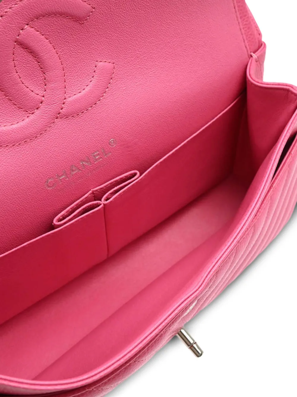 Pre-owned Chanel 2019 Medium Classic Double Flap Shoulder Bag In Pink