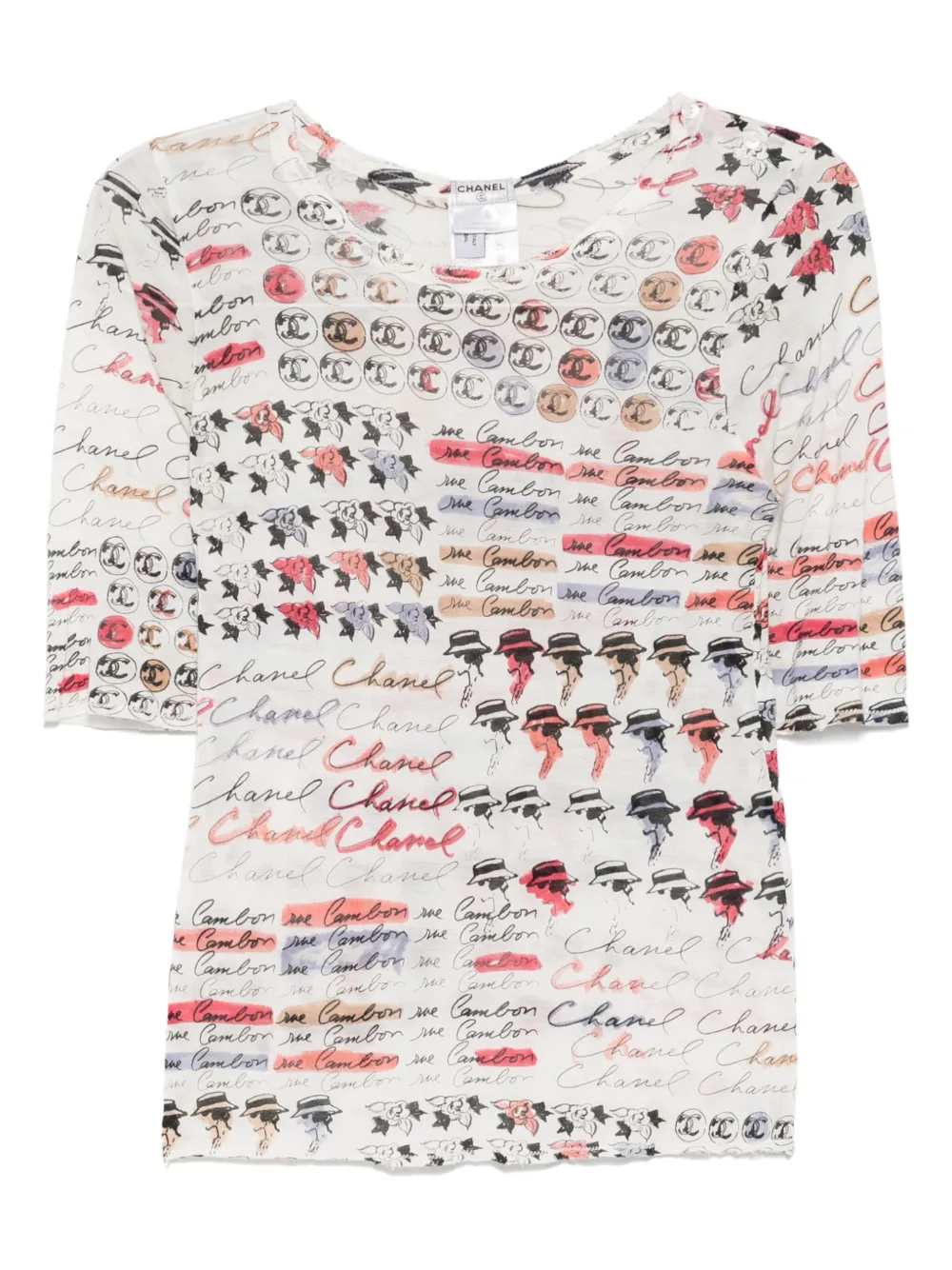 CHANEL Pre-Owned playera con estampado gráfico 2006 | blanco | Image 1