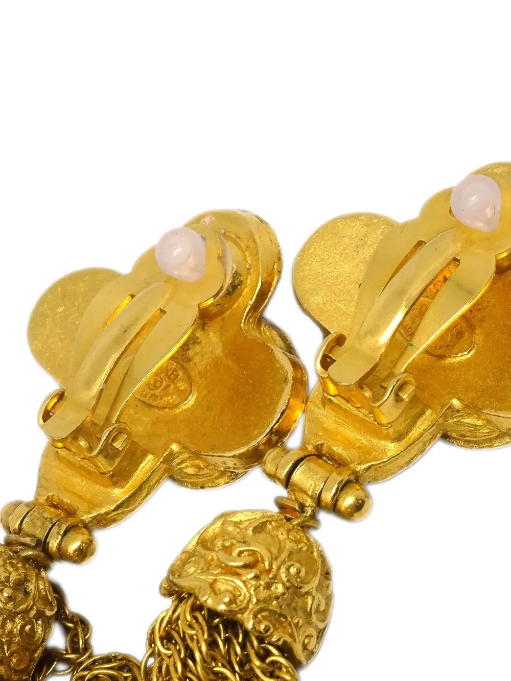 Pre-owned Chanel 1994 Fringed Earrings In Gold