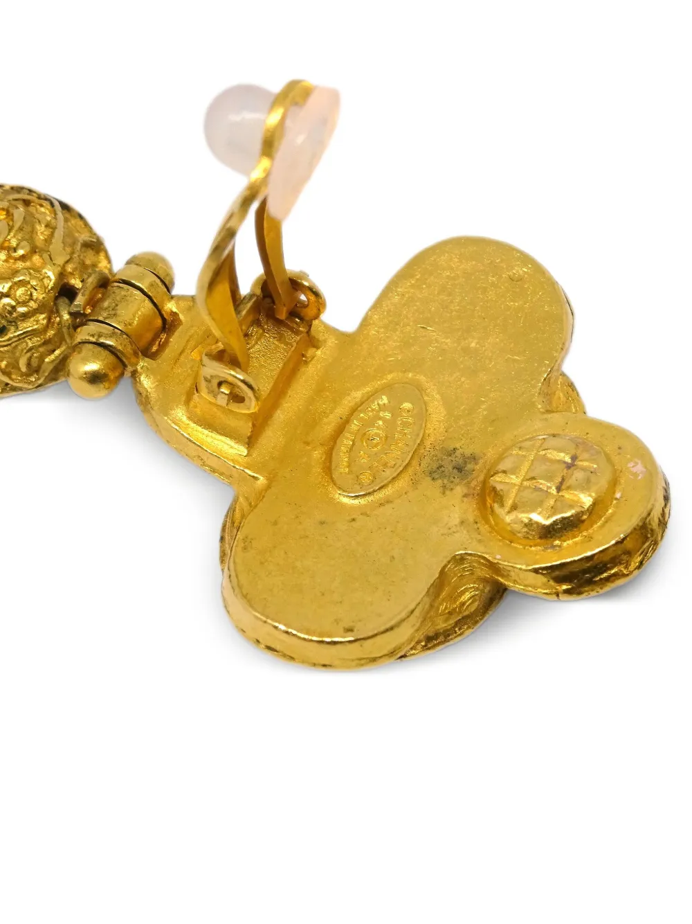 Pre-owned Chanel 1994 Fringed Earrings In Gold