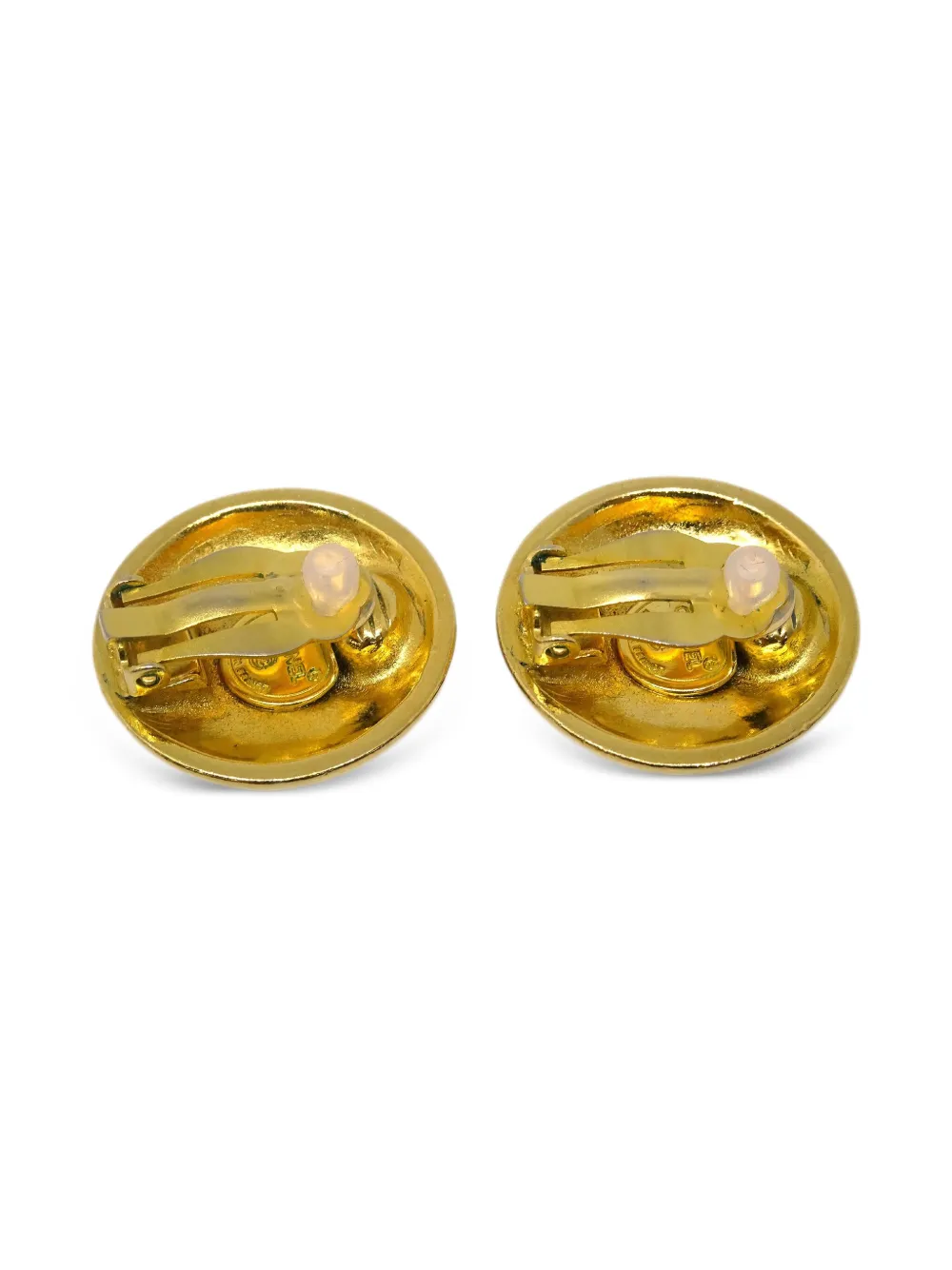 Pre-owned Chanel 1990-2000s Button Earrings In Gold