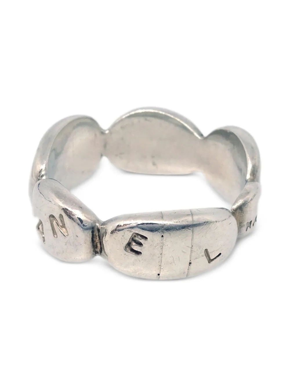 Pre-owned Chanel 1990-2000s Logo-engraved Ring In Silver