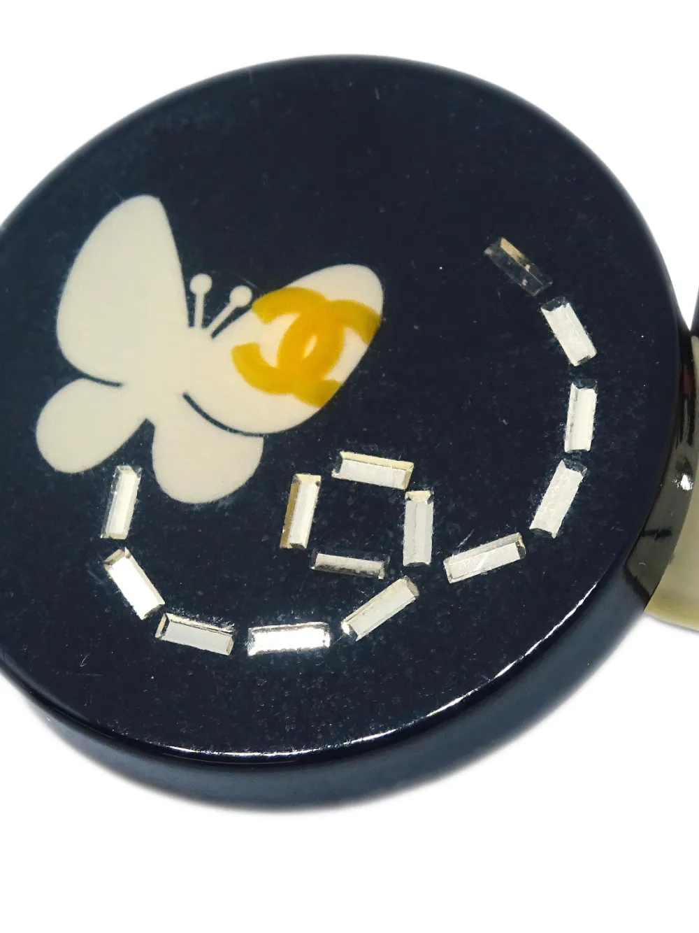 Pre-owned Chanel 2007 Butterfly-motif Brooches (set Of Three) In Black