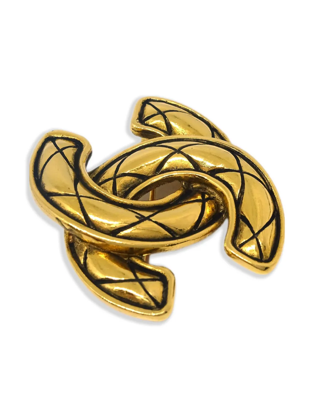 CHANEL Pre-Owned 1990-2000s quilted CC brooch | Image 2