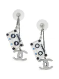CHANEL Pre-Owned 1990-2000s Cassette Tape earrings - Silver
