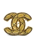 CHANEL Pre-Owned 1990-2000s quilted CC brooch - Gold