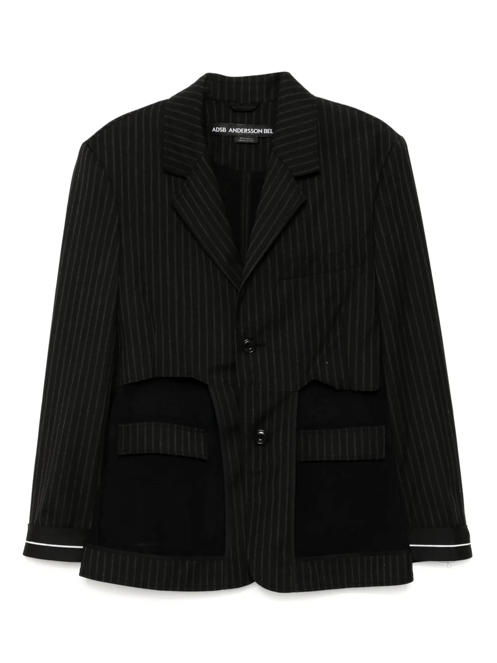 Andersson Bell inside out stripe sheer jacket | Black | Image 1