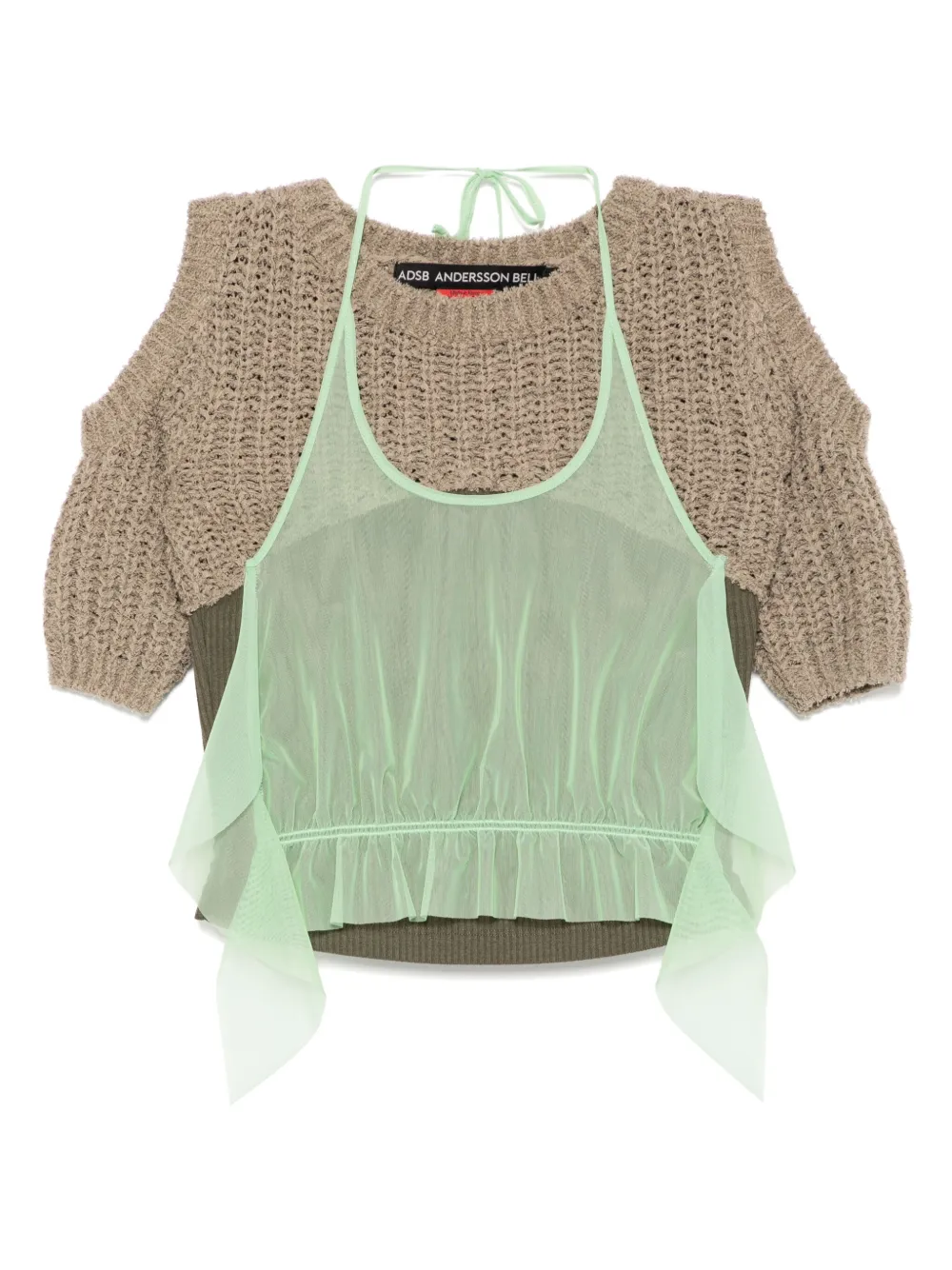 Andersson Bell Gebreide top met uitgesneden details Beige