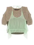 Andersson Bell cut-out combination knit top - Neutrals