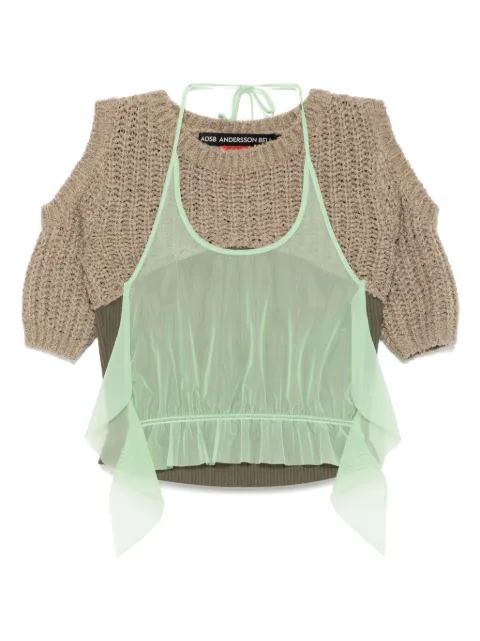 Andersson Bell cut-out combination knit top