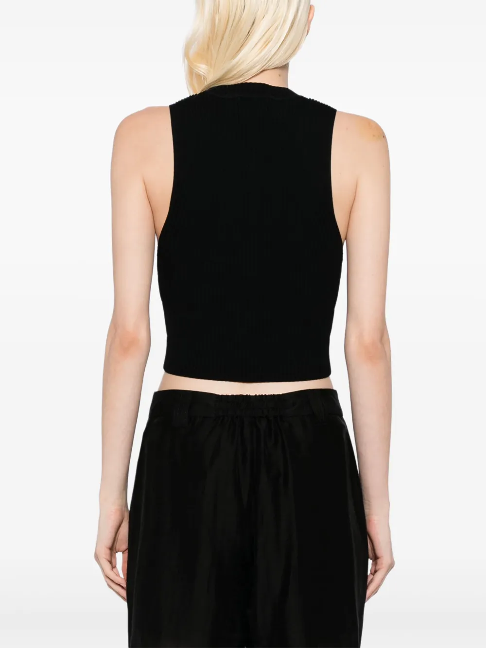 Aje Focal gebreide top Zwart