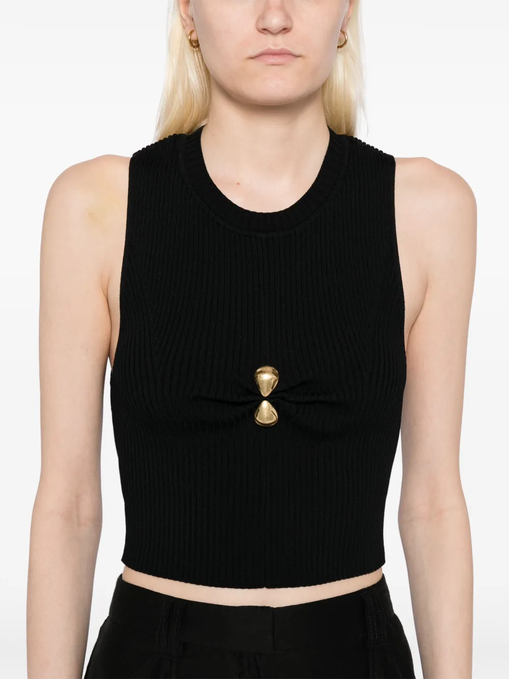 Aje Focal gebreide top Zwart