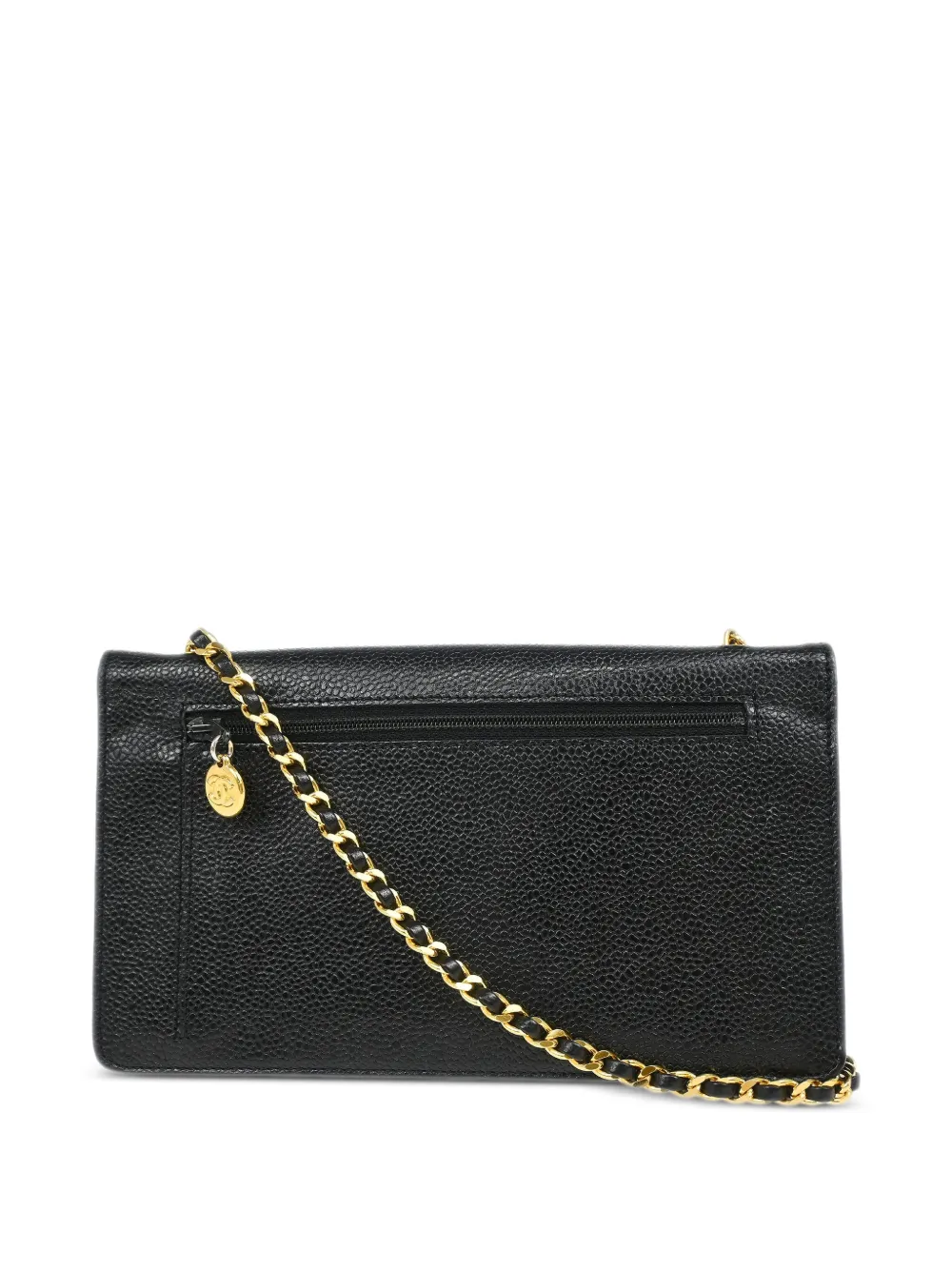 Pre-owned Chanel 1997 Timeless Wallet On Chain Shoulder Bag In Black