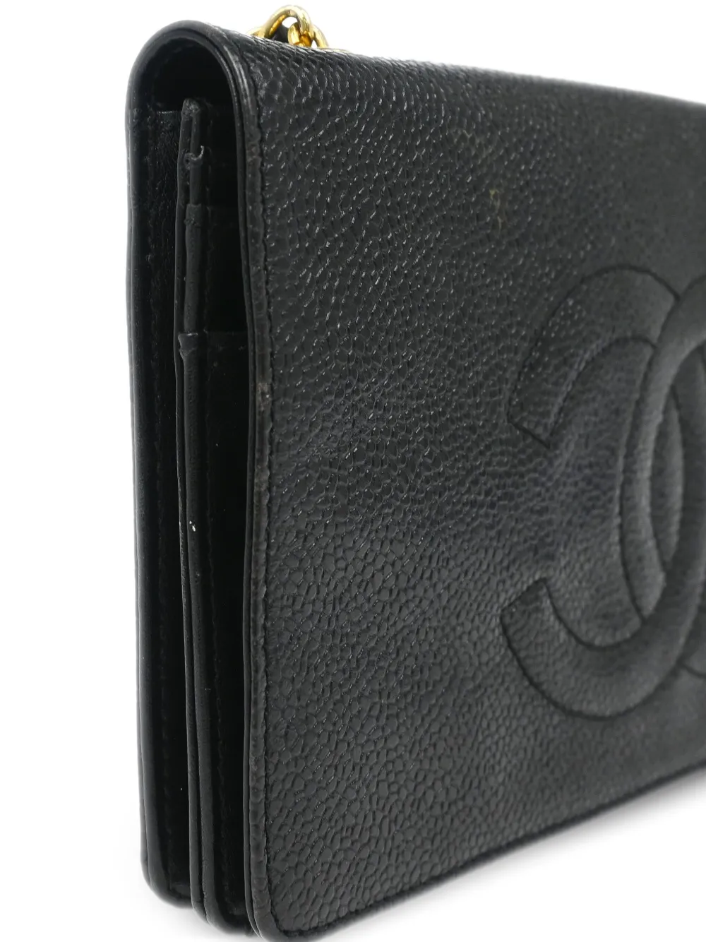 Pre-owned Chanel 1997 Timeless Wallet On Chain Shoulder Bag In Black