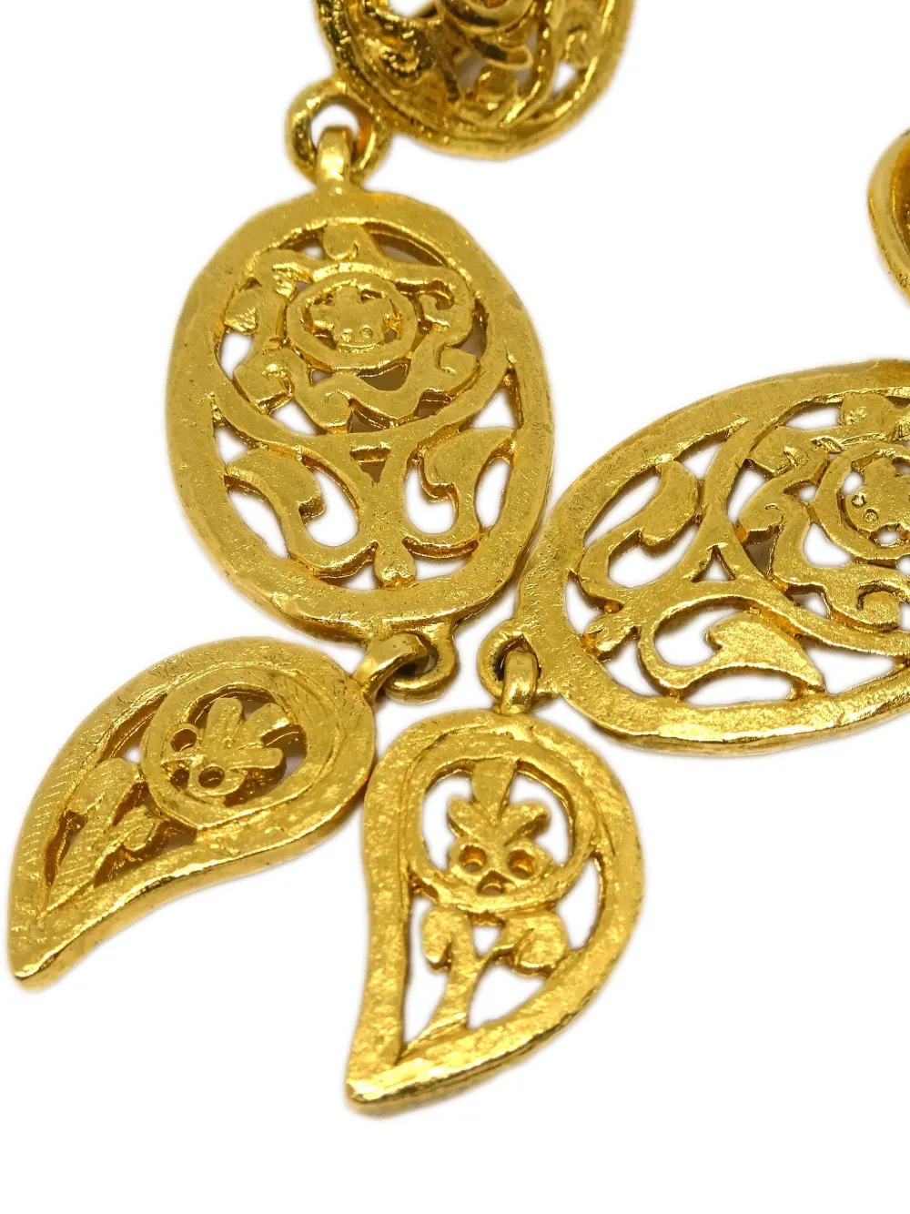 Pre-owned Chanel 1995 Interlocking Cc Earrings In Gold