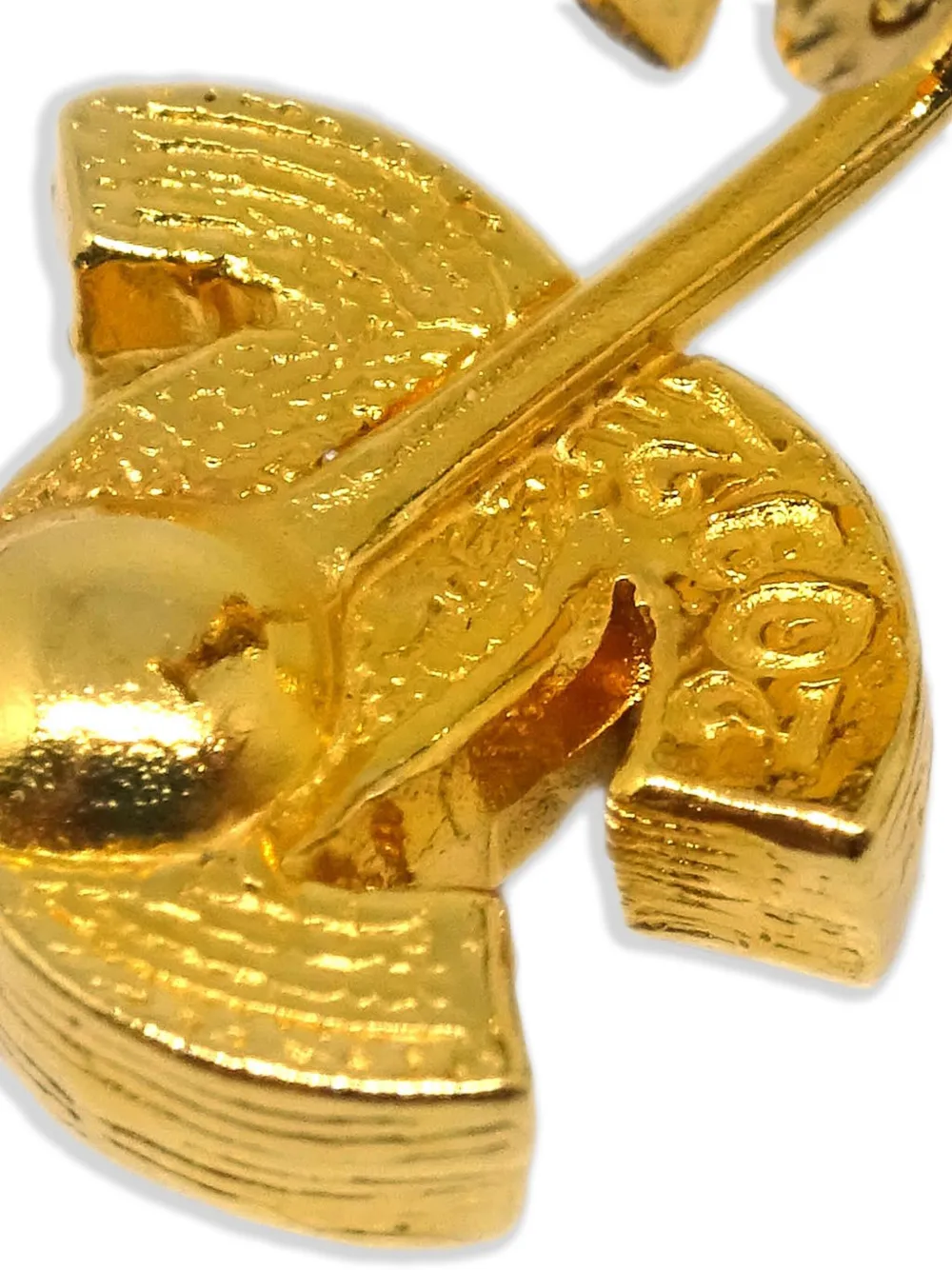 Pre-owned Chanel 1990-2000s Interlocking Cc Earrings In Gold
