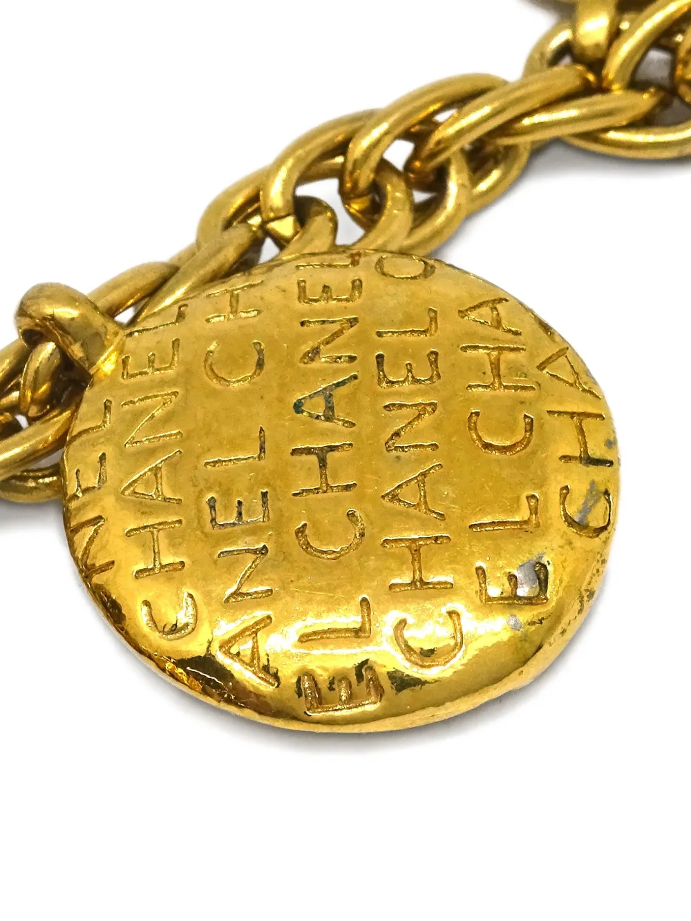 Pre-owned Chanel 1990-2000s Medallion-detailed Necklace In Gold