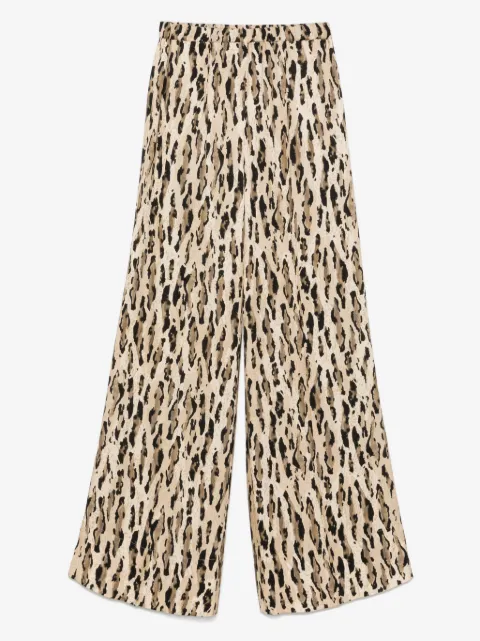 THE NINA STUDIO animal-print palazzo pants
