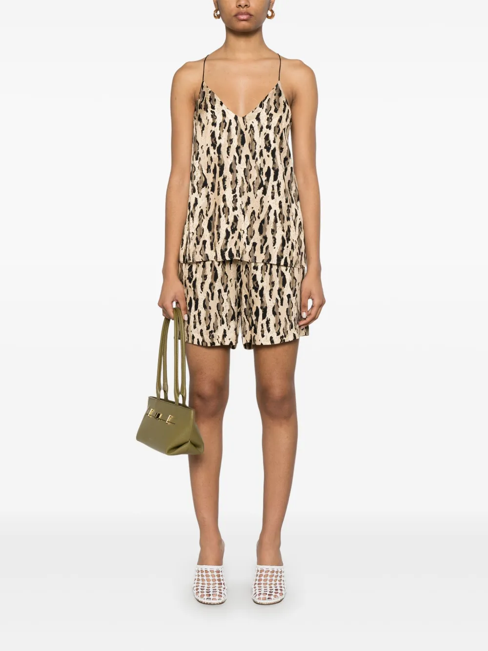 THE NINA STUDIO Shorts met dierenprint Beige