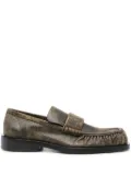 Jil Sander cracked-effect loafers - Brown