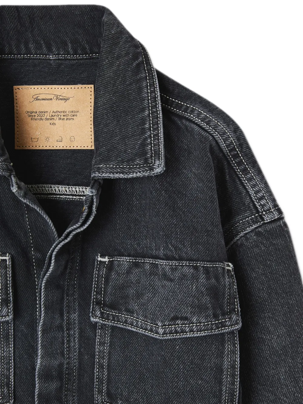 American Vintage Kids denim shirt Zwart
