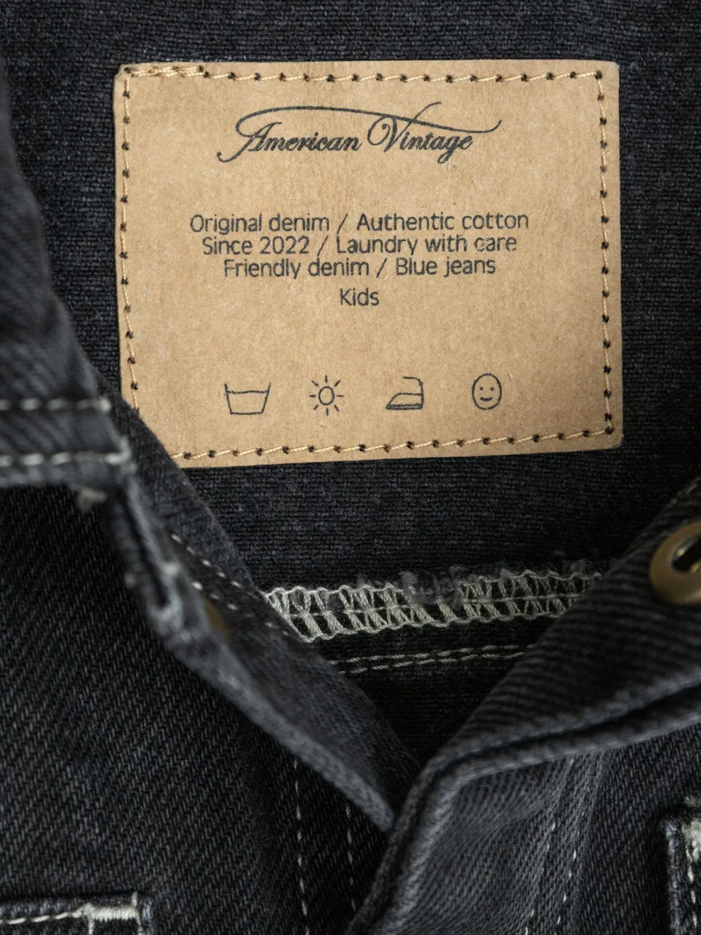 American Vintage Kids denim shirt Zwart