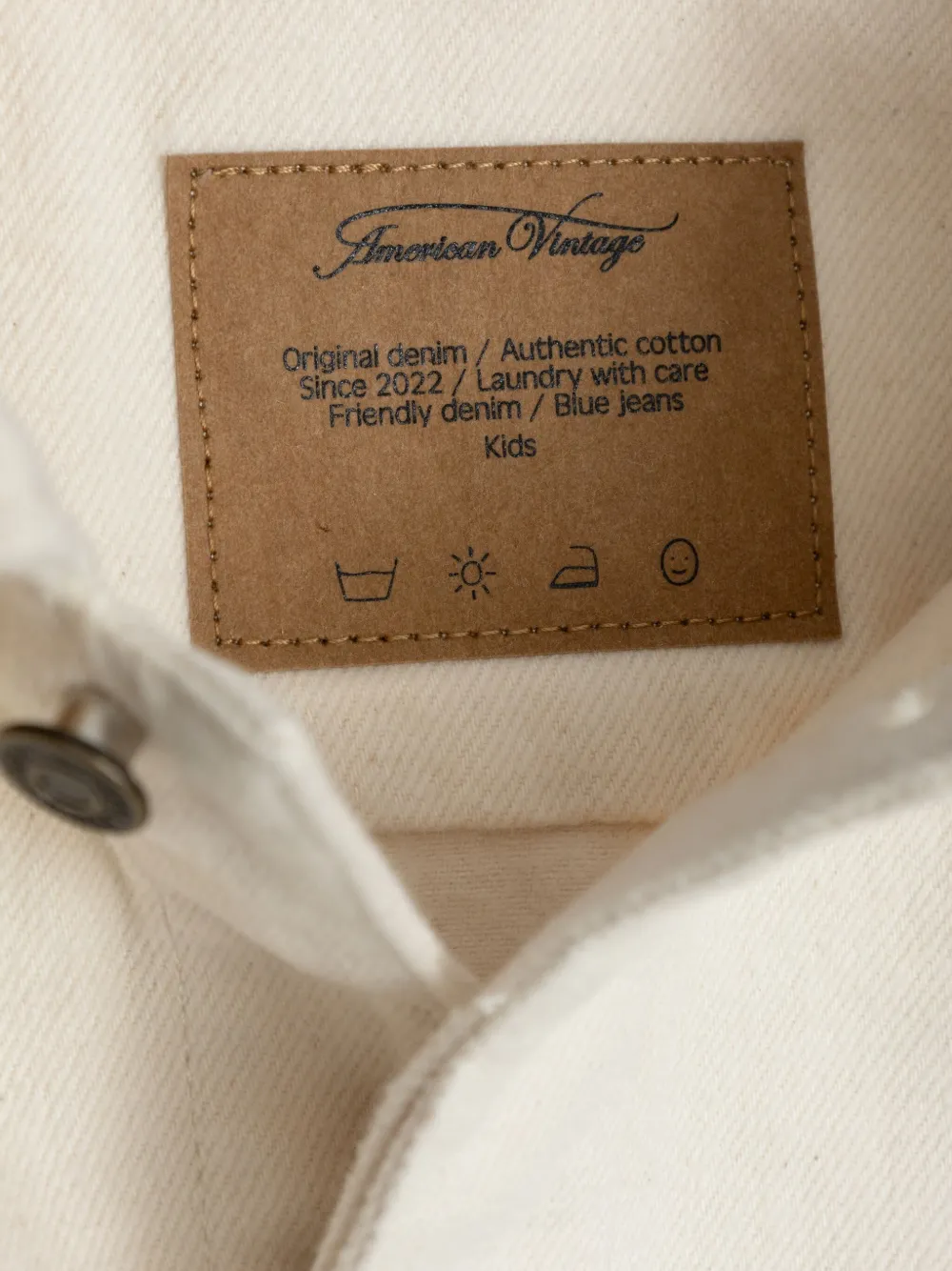 American Vintage Kids Jack met logopatch Beige