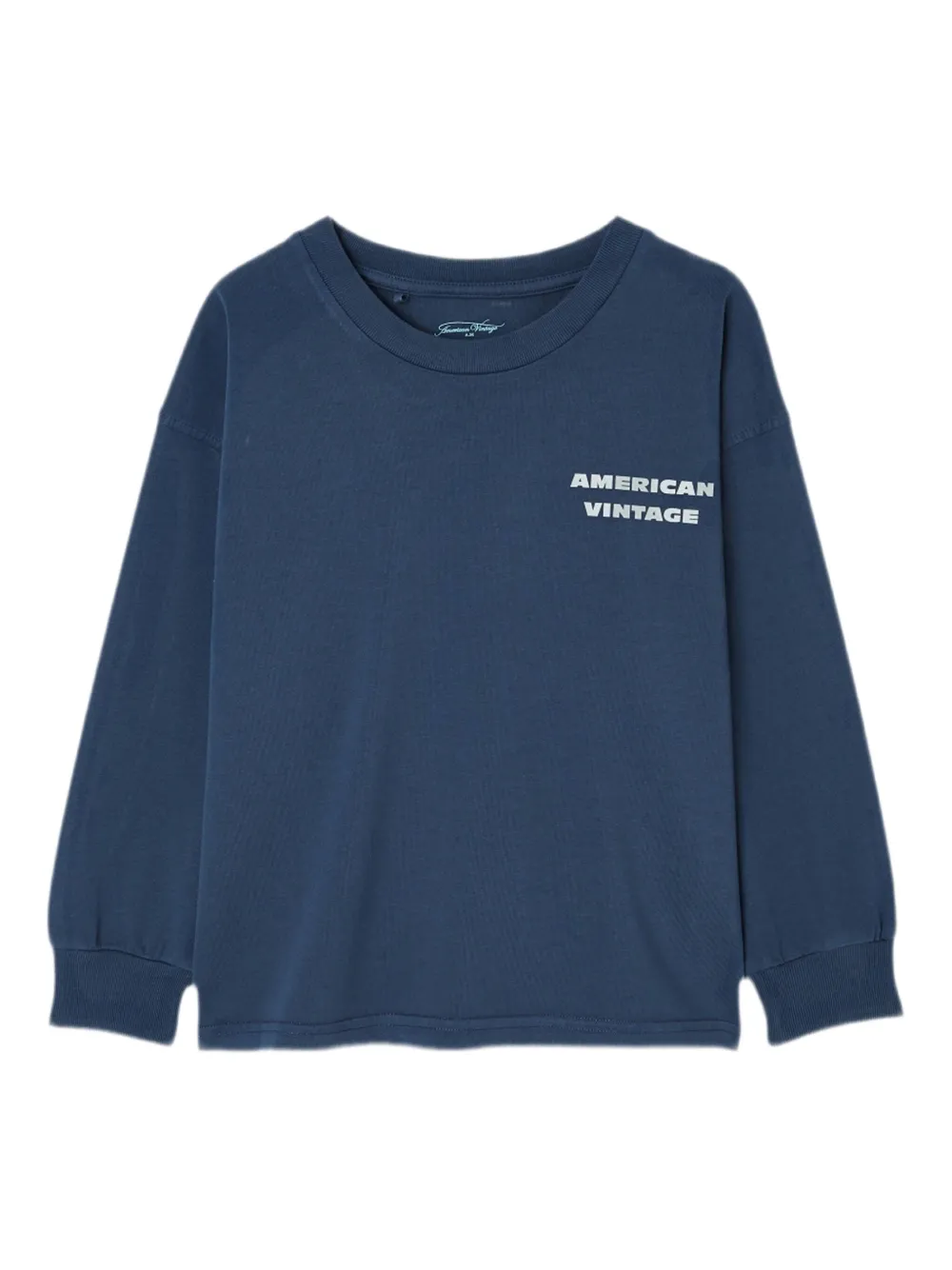 American Vintage Kids Sweater met logoprint Blauw