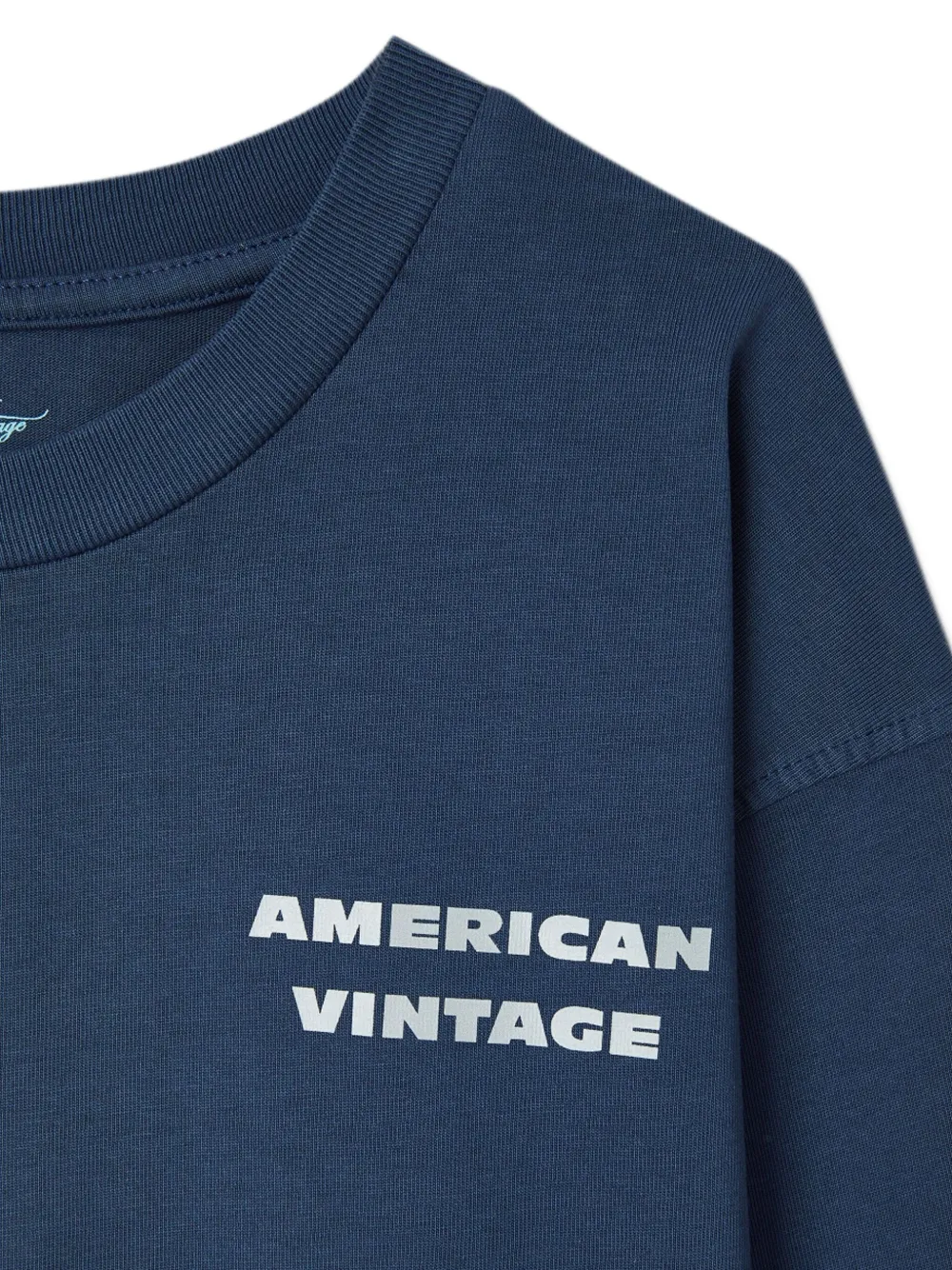 American Vintage Kids Sweater met logoprint Blauw