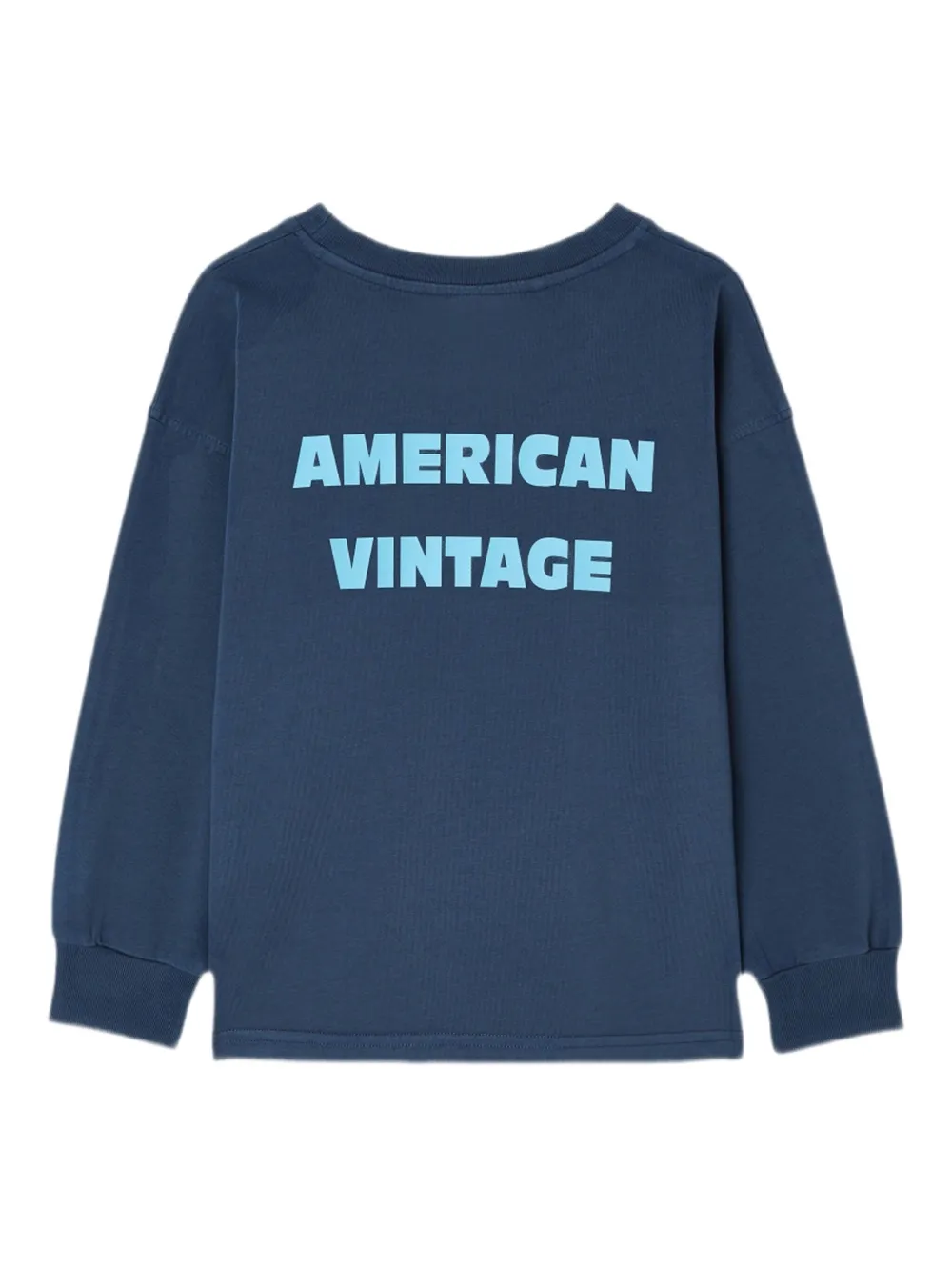 American Vintage Kids Sweater met logoprint Blauw